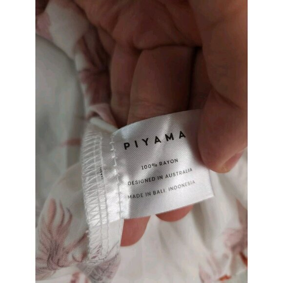 New Piyama Vintage Palm Sunset Pajama Shirt Rayon‎ Button Up Womens Medium - Picture 8 of 8